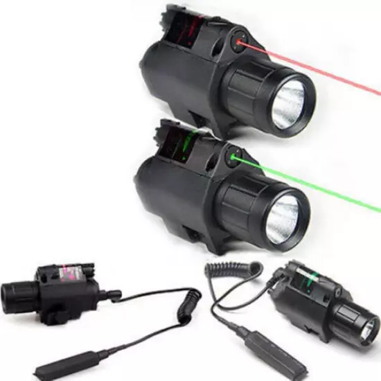 Combo LED Flashlight Green/Red Laser Sight For Pistol/gun Handgun 20mm Rail