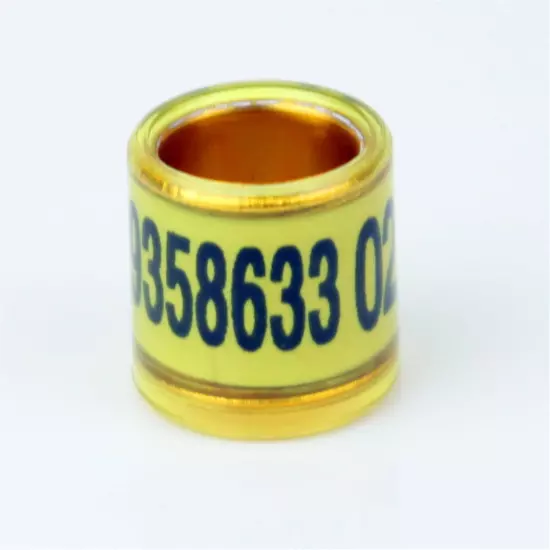 100pcs*D10mm*H10.8mm Golden inner Customized Racing Pigeon leg bands rings