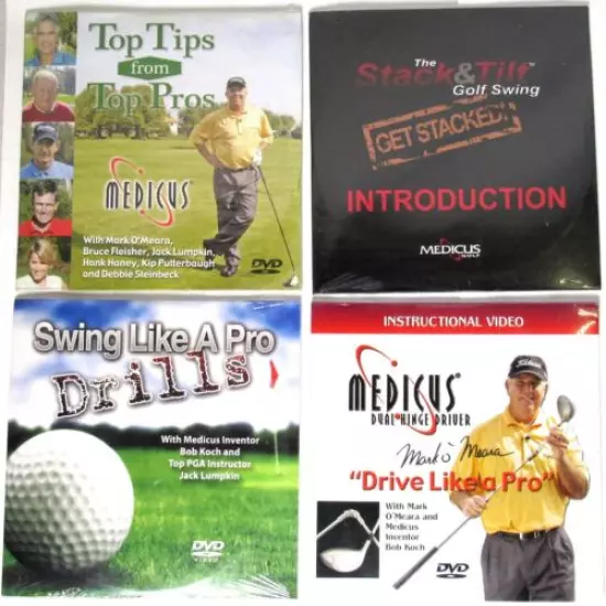 MEDICUS GOLF Top Tips, Swing Drills, Drive Like A Pro (DVD Set, 4 Discs) >NEW<