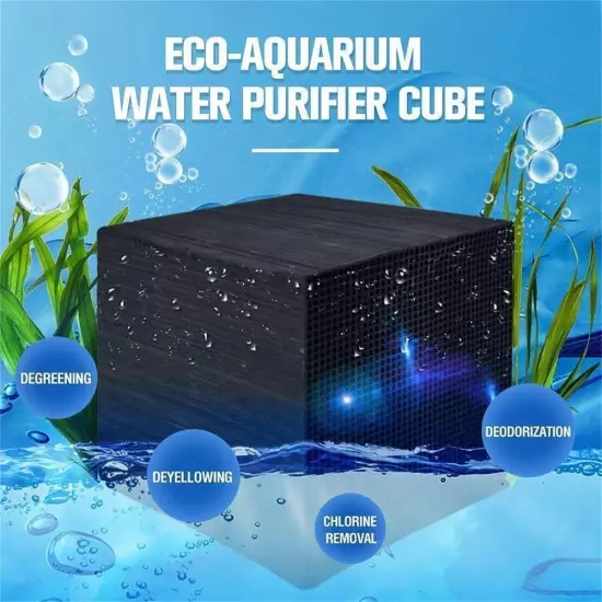 1xAquarium Activated Carbon Filter Fish Tank Water US Purifier Cube J7E6