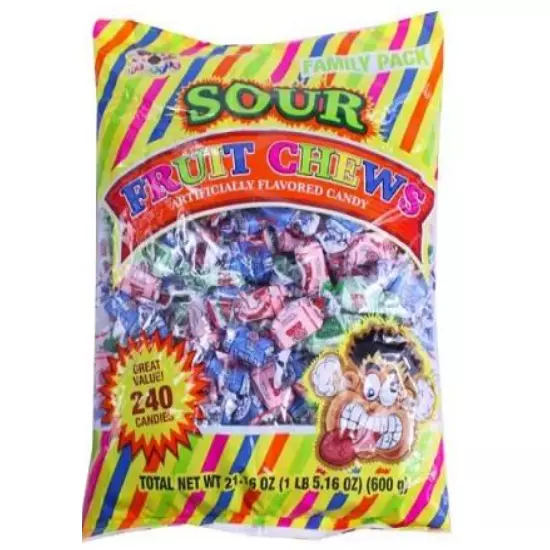 2x Alberts Sour Fruit Chews Assorted Flavors 21.16 Oz 240 Candies x (Pack of 2)