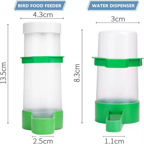 Bird Feeder, Bird Water Dispenser for Cage, 2PCS Automatic Bird Water Feeder wi