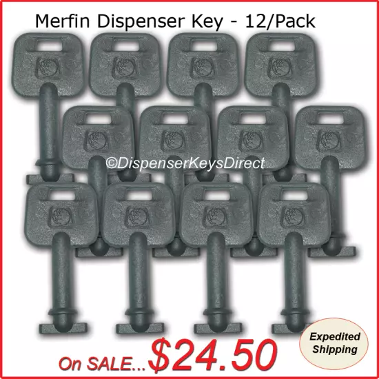 Merfin Dispenser Key for Paper Towel & Toilet Tissue Dispensers - (12/pk.)