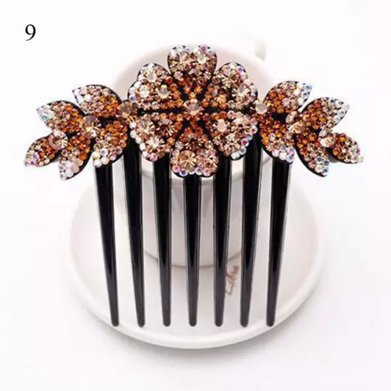 Crystal Flower Hair Comb Clip Shiny Rhinestones Hairpins Women Hair Accessories*