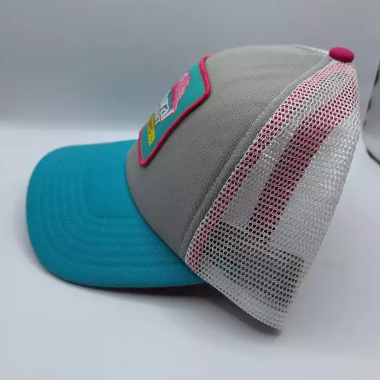 NATURAL NATTY LIGHT Pink/Teal NATURDAYS FLAMINGO TRUCKER HAT Baseball Cap NWOT