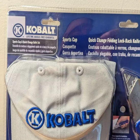 Kobalt Quick Change Folding Lock Back Knife and Kobalt Sports Cap NIB