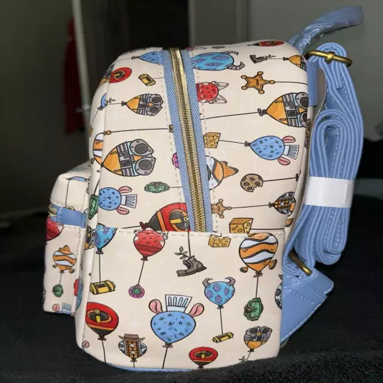 LOUNGEFLY DISNEY PIXAR BALLOONS AOP MINI BACKPACK~ WITH TAGS~ BRAND NEW~