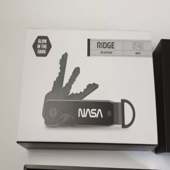 The Ridge Keycase - NASA - Aluminum Black & Glow in the Dark Key Organizer