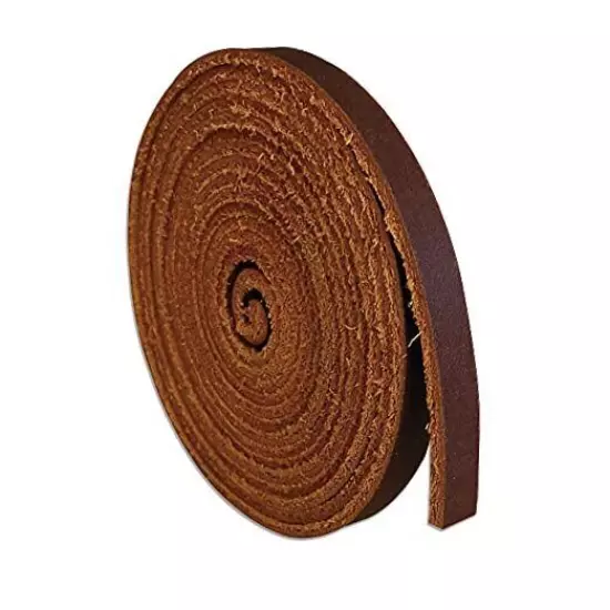 Genuine Leather Strip 1/4 Inch Wide 72 Inches Long for DIY 1/4" x 72" Brown