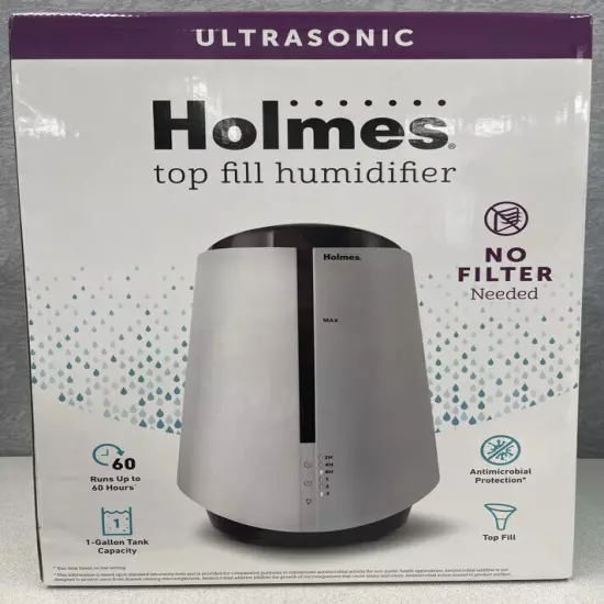 Holmes 1gal Top Fill Ultrasonic Cool-Mist Humidifier with Antimicrobia