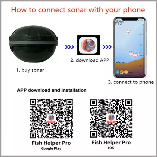 Smart Phone Fish Finder Sonar Fish Finder Bluetooth Intelligent Visual Fishing