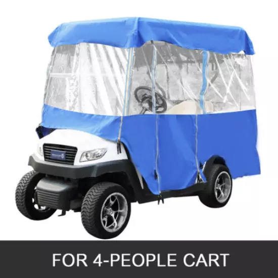 4 Passenger Golf Cart Cover Driving Enclosure Waterproof Person Roll-up Door