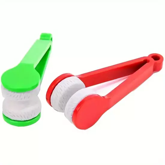 1pc Portable Multifunctional Microfiber Glasses Sunglasses Cleaning Brush