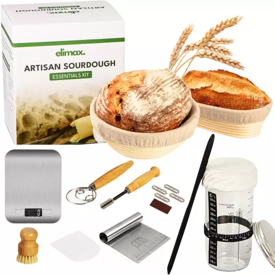 Complete Sourdough Starter Kit, Sourdough Bread Baking Supplies with Food Scale