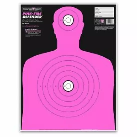 Thompson Target | Pink-Fire Life Size Silhouette Training Targets - 19"x25"