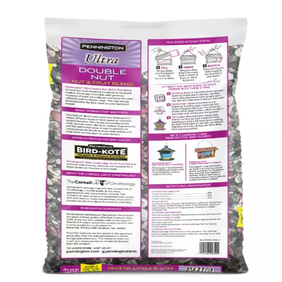 Pennington Ultra Double Nut & Fruit Blend Wild Bird Seed and Feed 10 lb