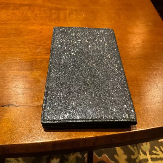 NEW COACH Gorgeous Blue/Silver Star Celestial Glitter Passport Case/Holder