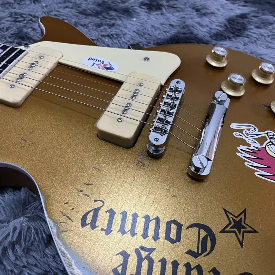 Mike Ness 1976 Deluxe electric guitar Solid Mahogany Aged Gold Relics by hands