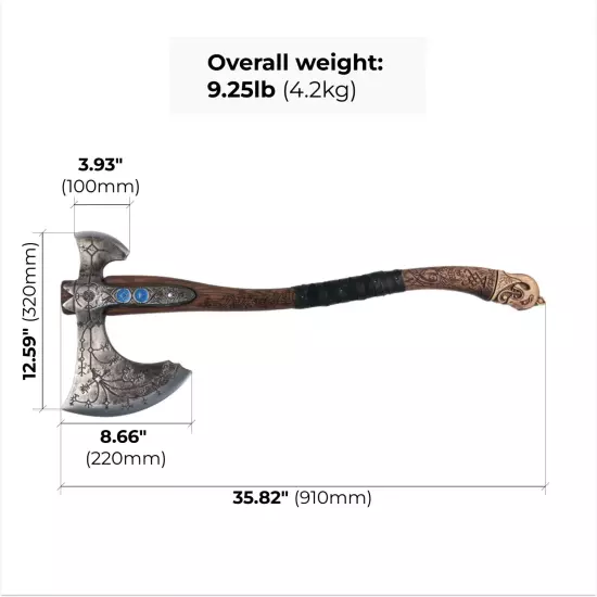 Leviathan axe with Kratos ax Luminescent runes GOW hand forge Ashwood 9lb 36"