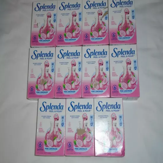 11 Boxes of Splenda Peel & Pour Drink Mix Liquid Pods - Pink Lemonade - BB 7/24