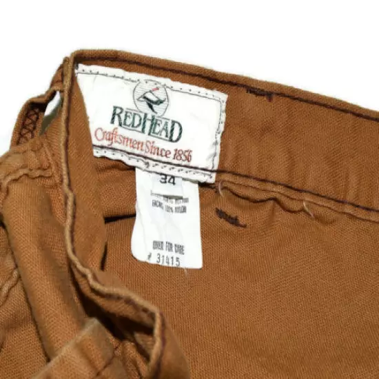 RedHead Men's Pants Sz 34X29 actual 32x29 Canvas Hunting Pants Rugged Work Tan 