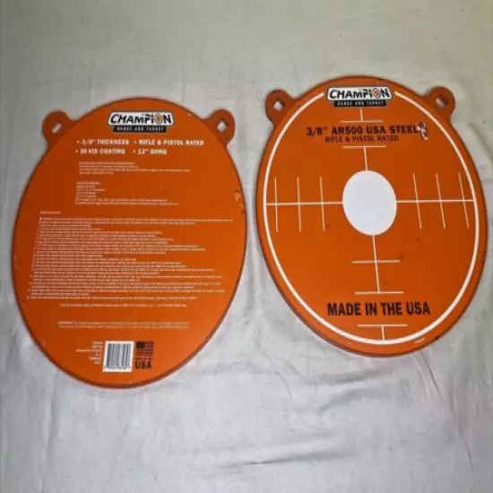 Champion AR500 Steel Target Gong 3/8" X 12" (Set of 2)