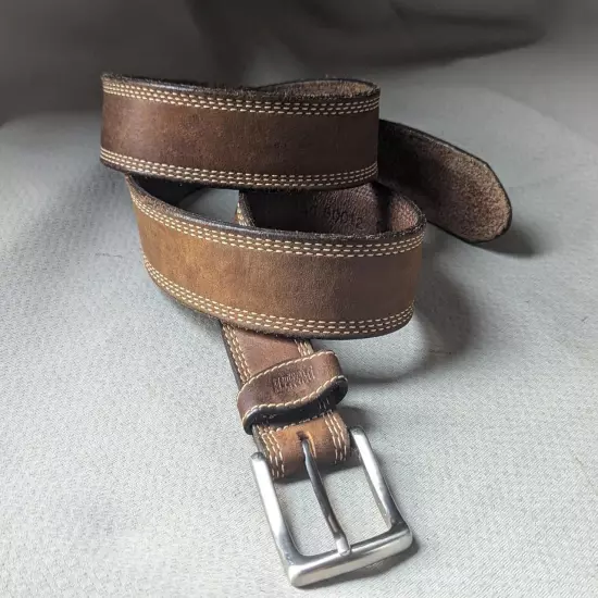 vintage USA made DULUTH TRADING CO full grain leather 40 brown belt WORK