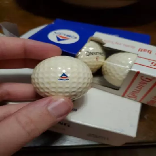 Vintage Spalding Delta Airlines Branded Golf Balls Box Of 12