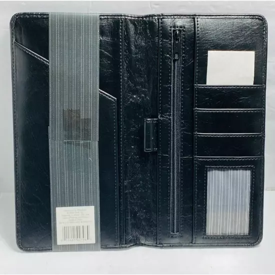 Virtuo Travel wallet real leather for documents and credit cards 10"x5" NEW