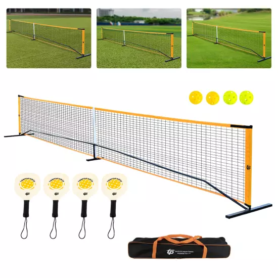 22ft Portable Pickleballs Set Backyard Park Sports Tennis Pickleball Net Paddle 