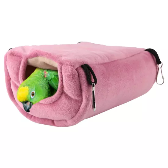 Windproof Warm Parrot Nest Plush Hammock Hanging Swing Bed Cave for Pet Bird