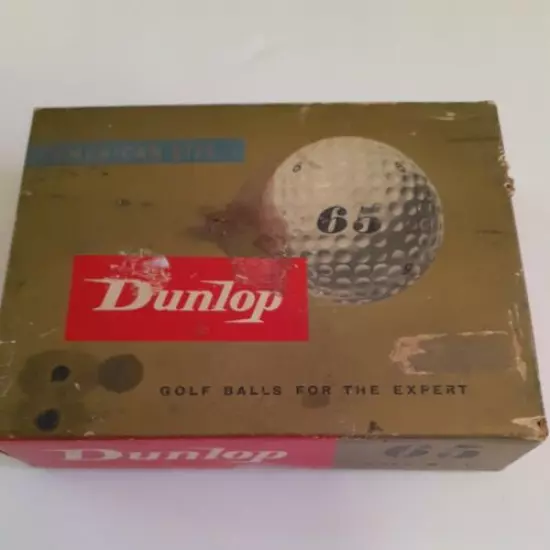 Vintage DUNLOP 65 GOLF BALLS - Lot Of 12 Made In Great Britain Size 1.68"