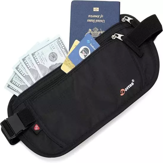 Money Belt Hidden Passport Holder Travel Wallet With RFID Blocking - Fanny Pa...