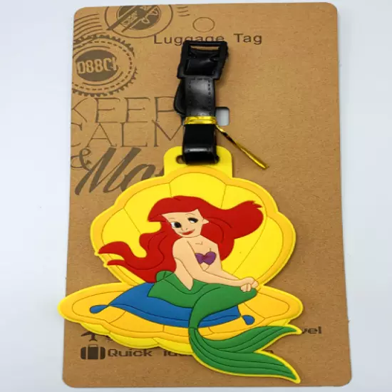 4 Styles Disney The Little Mermaid Ariel PVC Baggage Suitcase Luggage Tags