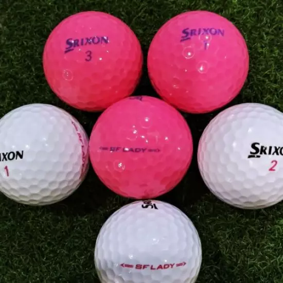 36 Srixon Soft Feel Lady Golf Balls in 5A/4A Exellent Condition Pink/White