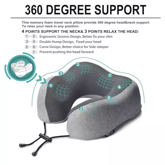 napfun Neck Pillow for Traveling, Upgraded Travel Neck Pillow for Airplane…..