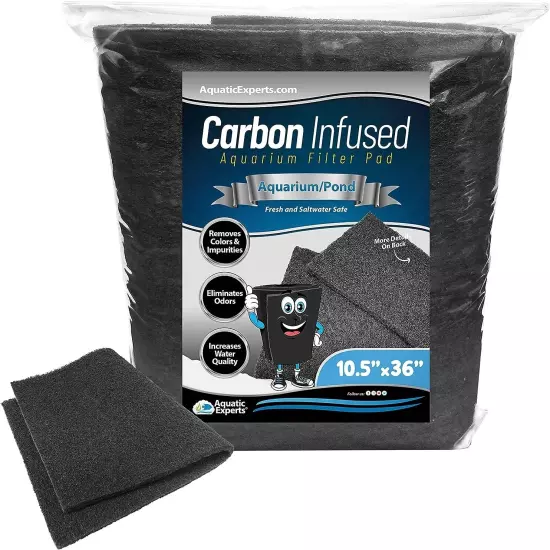 Durable Carbon-Infused Filter Pad for Fish Tanks and Ponds - Made in the USA