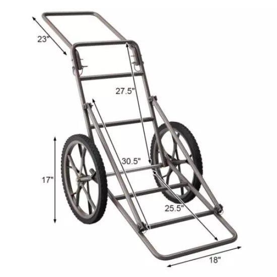 Outdoor Deer Cart 500lb Game Hauler Utility Gear Dolly Hunting Accessories Black