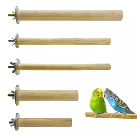 S&X Bird Perch, 5 PCS of Natural Wood Perches with Different Widths and Lengt...