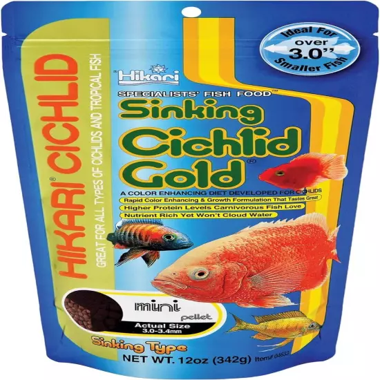 Hikari 12-Ounce Sinking Cichlid Gold Pellets for Pets, Mini