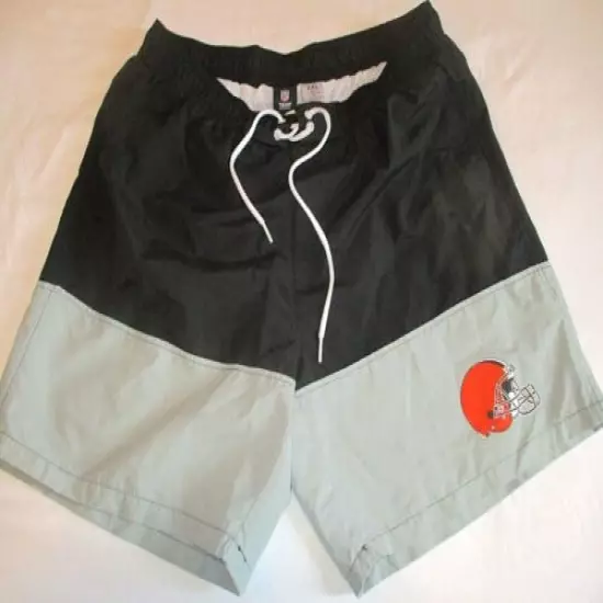 NFL CLEVELAND BROWNS Men's Swim Trunks 2XLarge Black Grey