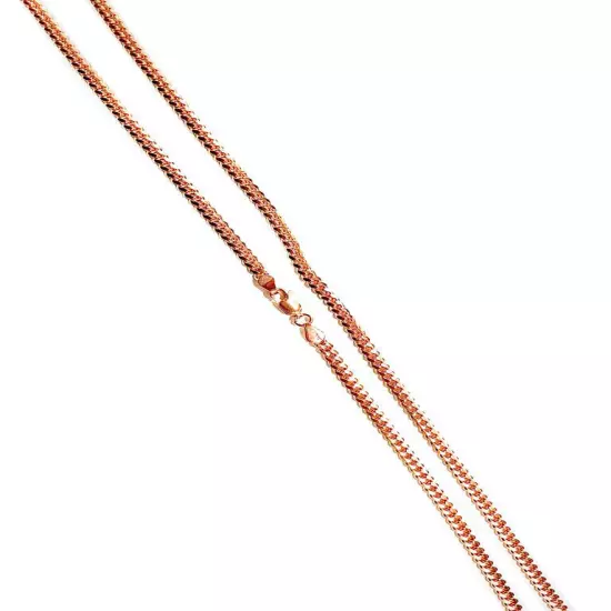 14kt Solid Rose Gold Miami Cuban Link Chain Necklace 2mm-4mm Sz 16"-30"