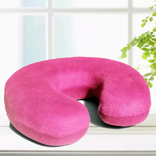 BookishBunny Memory Foam U Shape Travel Neck Pillow Airplane Cushion Multi Color