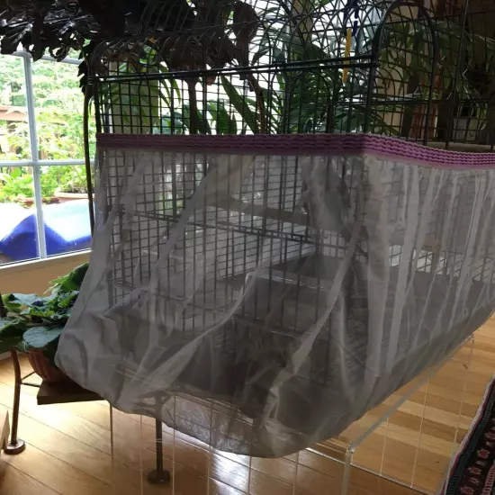 Bird Cage Pocket Seed Catcher Mesh Tulle XL Cir Max 80” Circumference