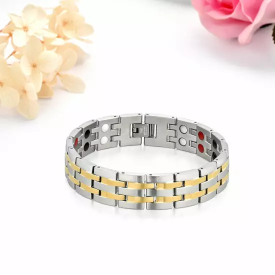 Stainless Steel Magnetic Health Power Bracelet Bagle Chain Link Men's Jewelry