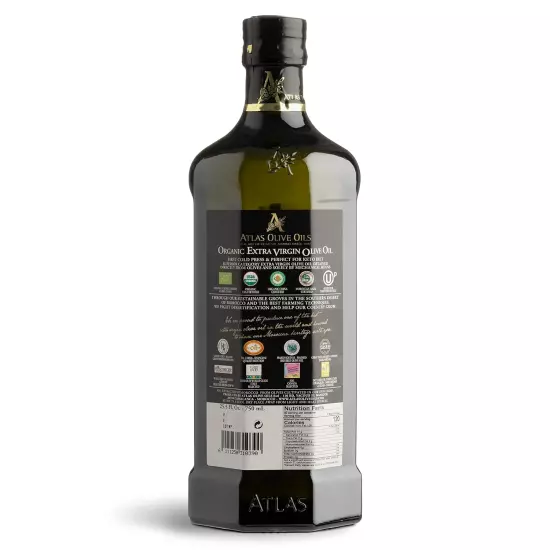 Atlas 750 Ml Organic Cold Press Extra Virgin Olive Oil with Polyphenol Rich from