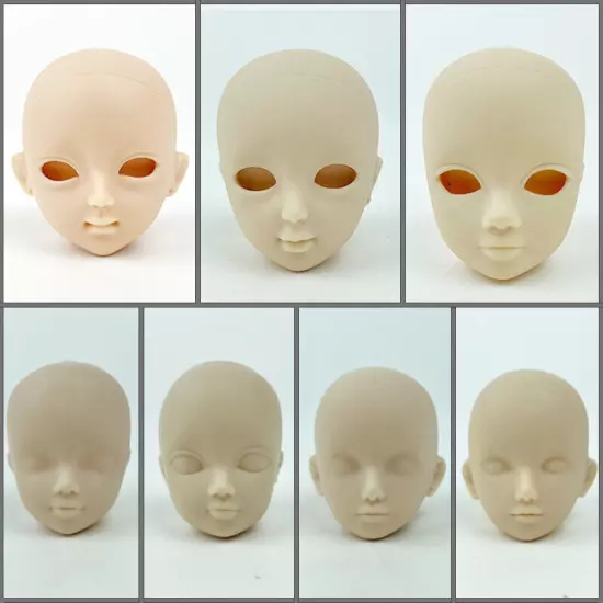 7pcs/lot Soft Plastic Practice Makeup DIY Doll Head For 11.5" Doll Heads 1/6 Toy