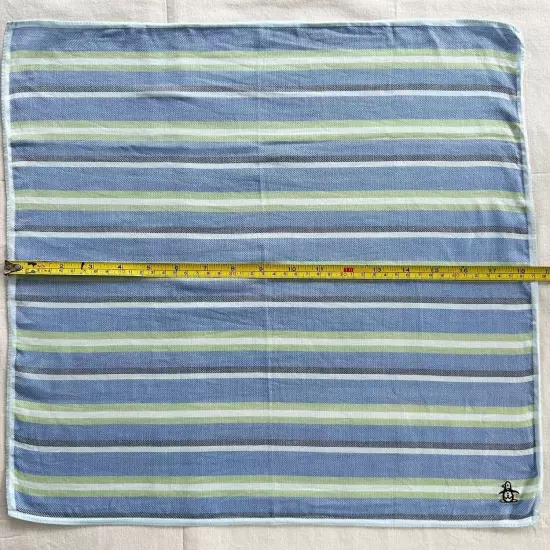 Set of 4 Handkerchief Vintage Cotton Striped & Ckeck Plaid Art Pocket Square 18"