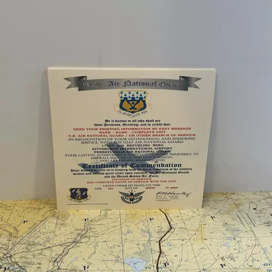 AIR NATIONAL GUARD - PA / 171ST AIR REFUELING WING~CERTIFICATE OF COMMENDATION