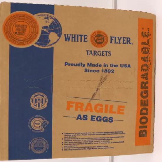 Box of 90 White Flyer Bio Clay Targets Orange Top Trap Shooting Targets